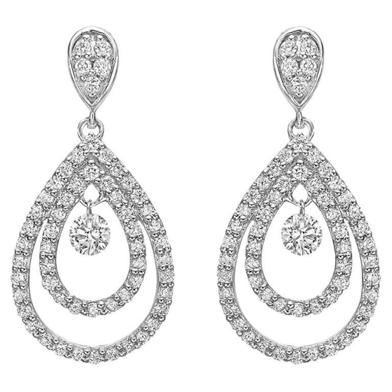 Diamond Double Pear-Shaped Drop Earrings