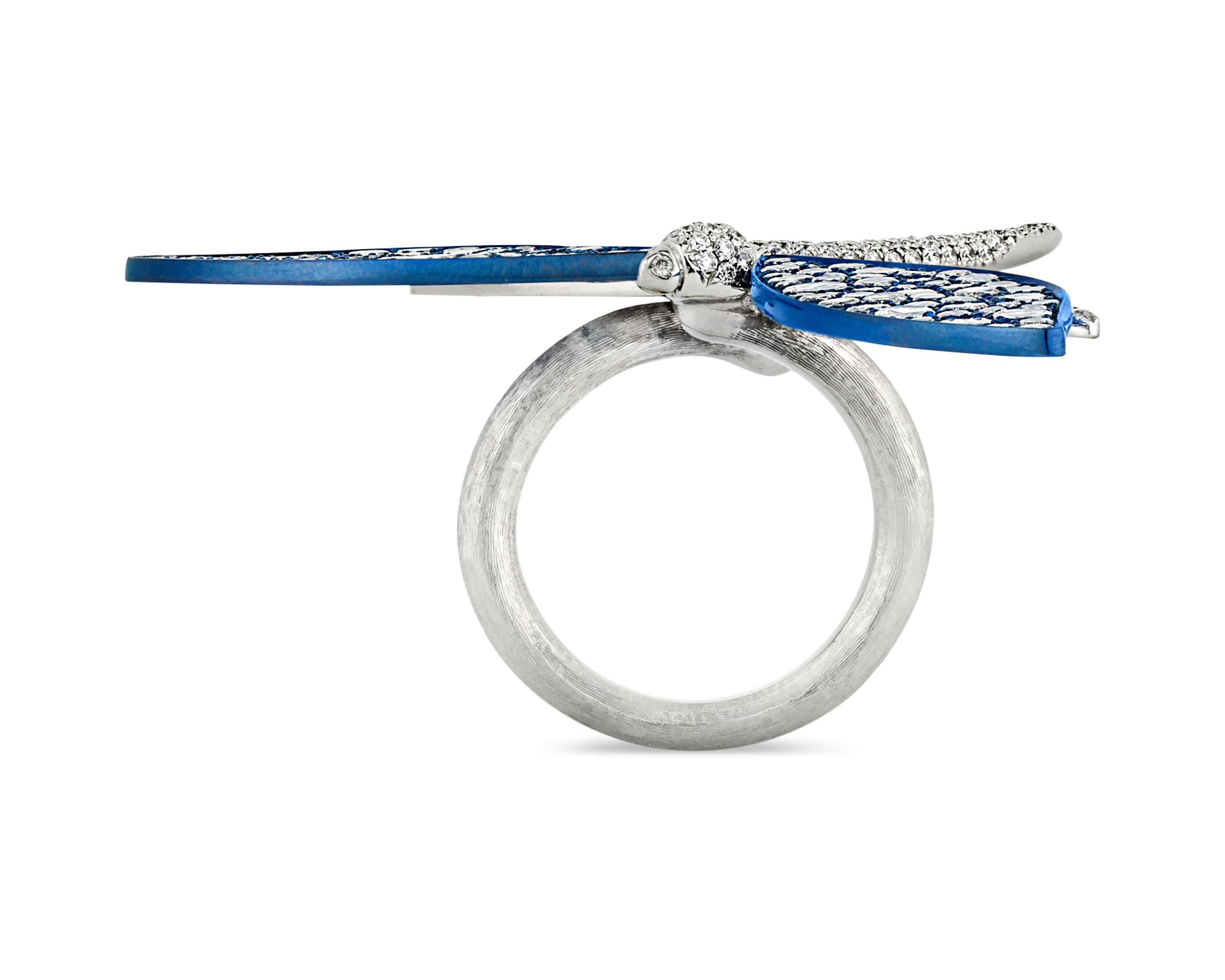 dragonfly diamond engagement ring