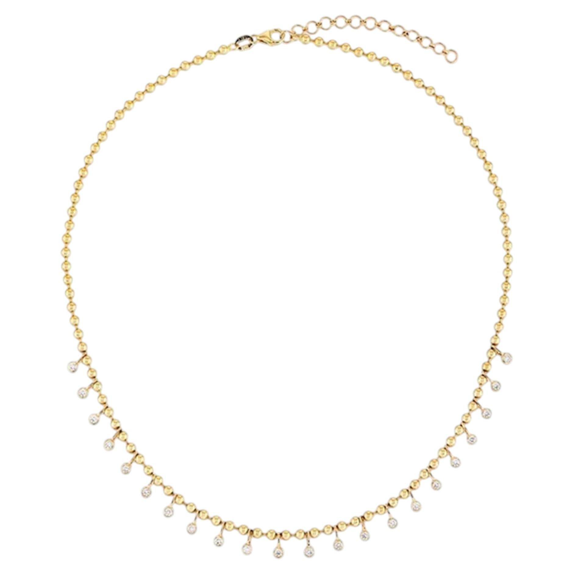 Collana in oro giallo 14 carati con diamante naturale da 1 carato