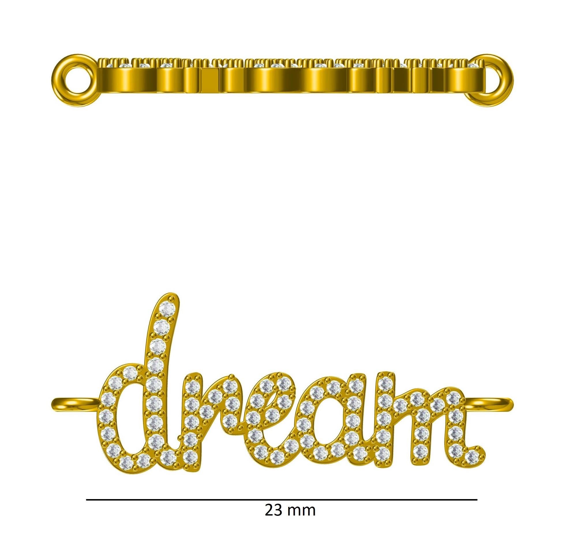 Diamond Dream Charm Bracelet in 18k Solid Gold For Sale 9