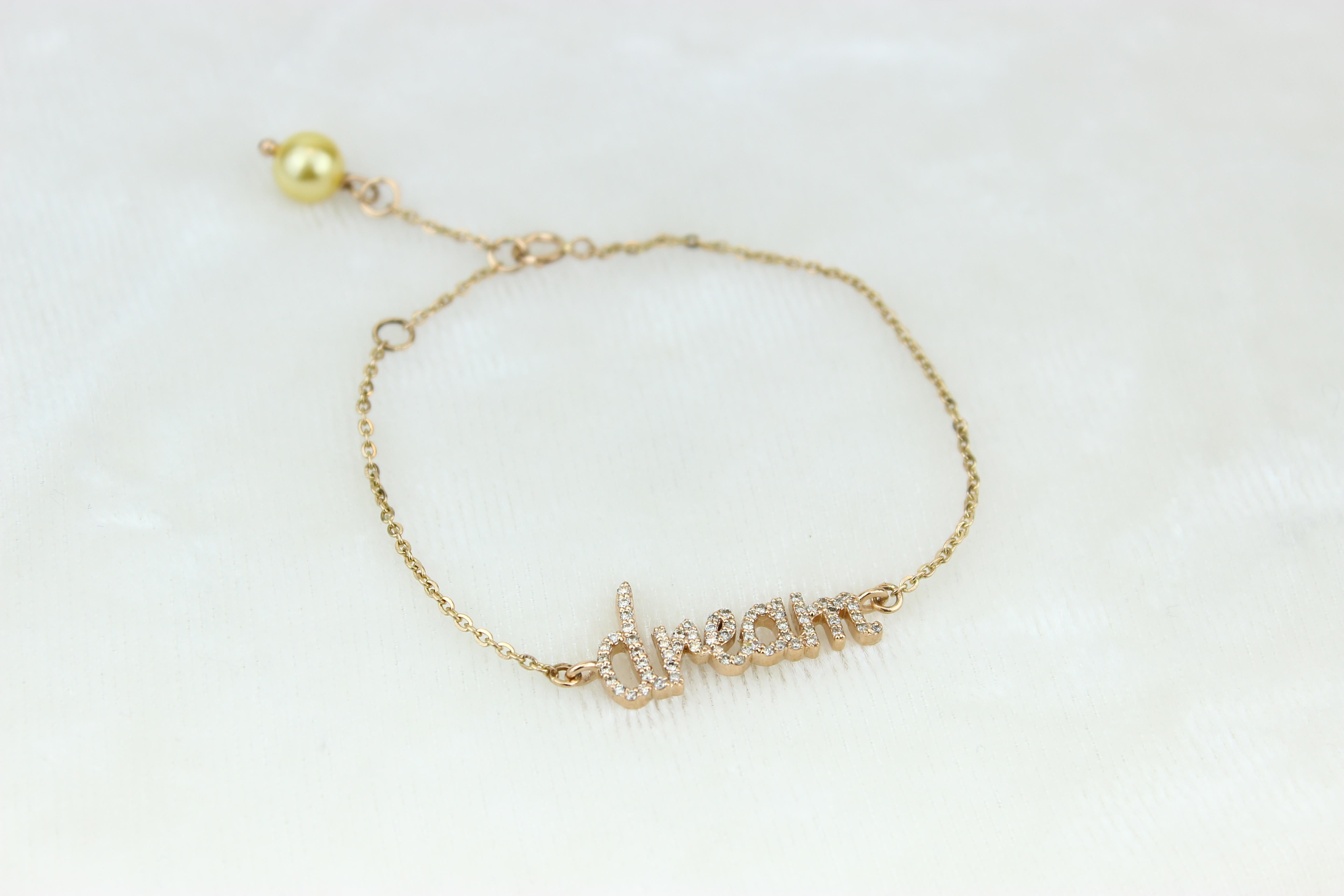 Women's Diamond Dream Charm Bracelet in 18k Solid Gold For Sale