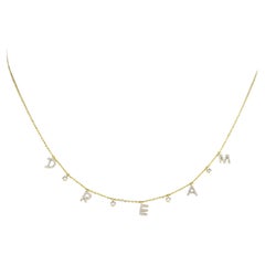 Diamond Dream Letters Necklace in 18k Solid Gold
