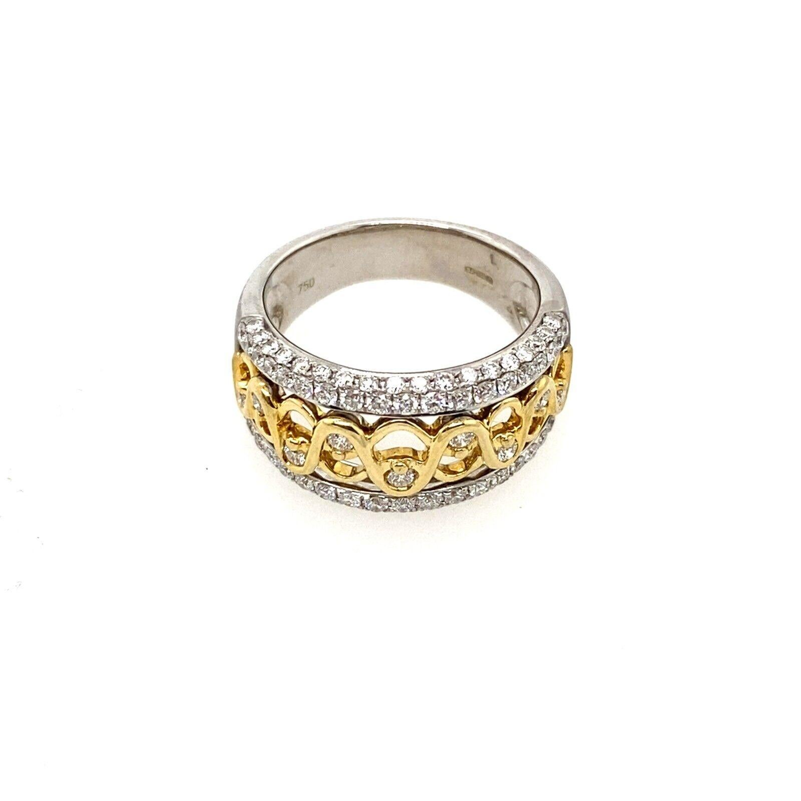 Diamond Dress Ring Set with 1.30ct of Round Diamonds in 18ct Yellow Gold In Excellent Condition For Sale In London, GB