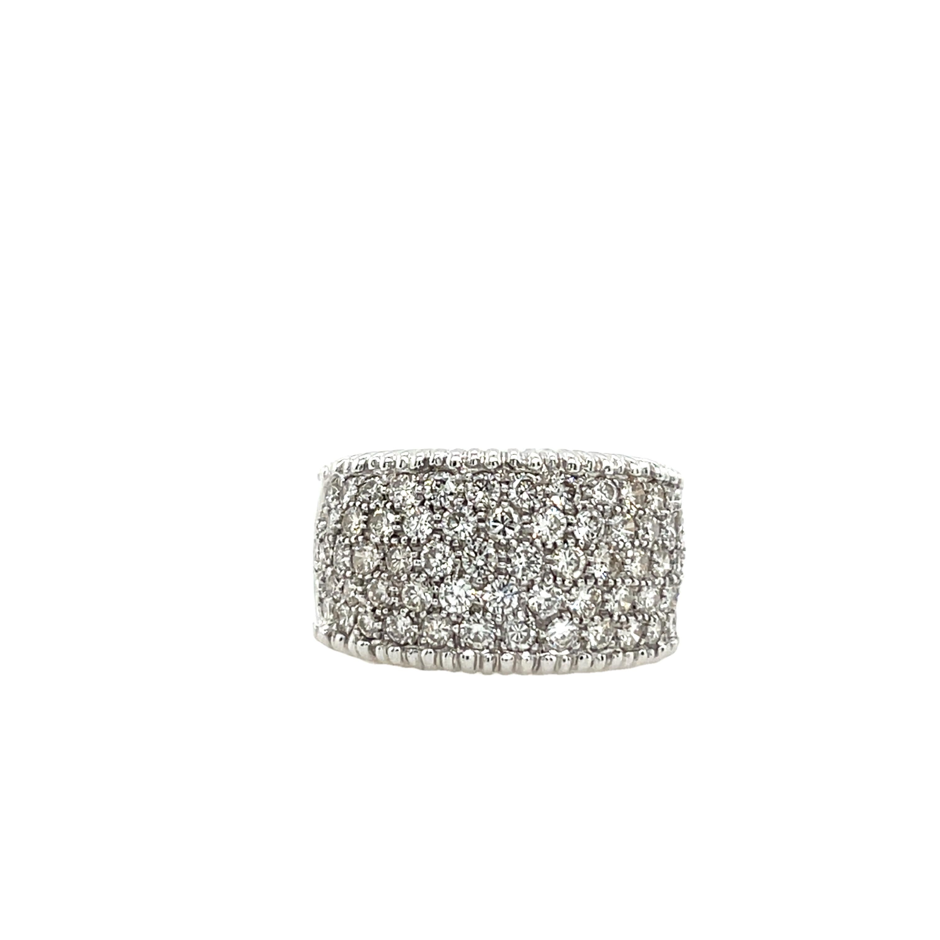 Modern Diamond Dress Ring Set With 1.50ct Natural Diamonds, In 18ct White Gold For Sale