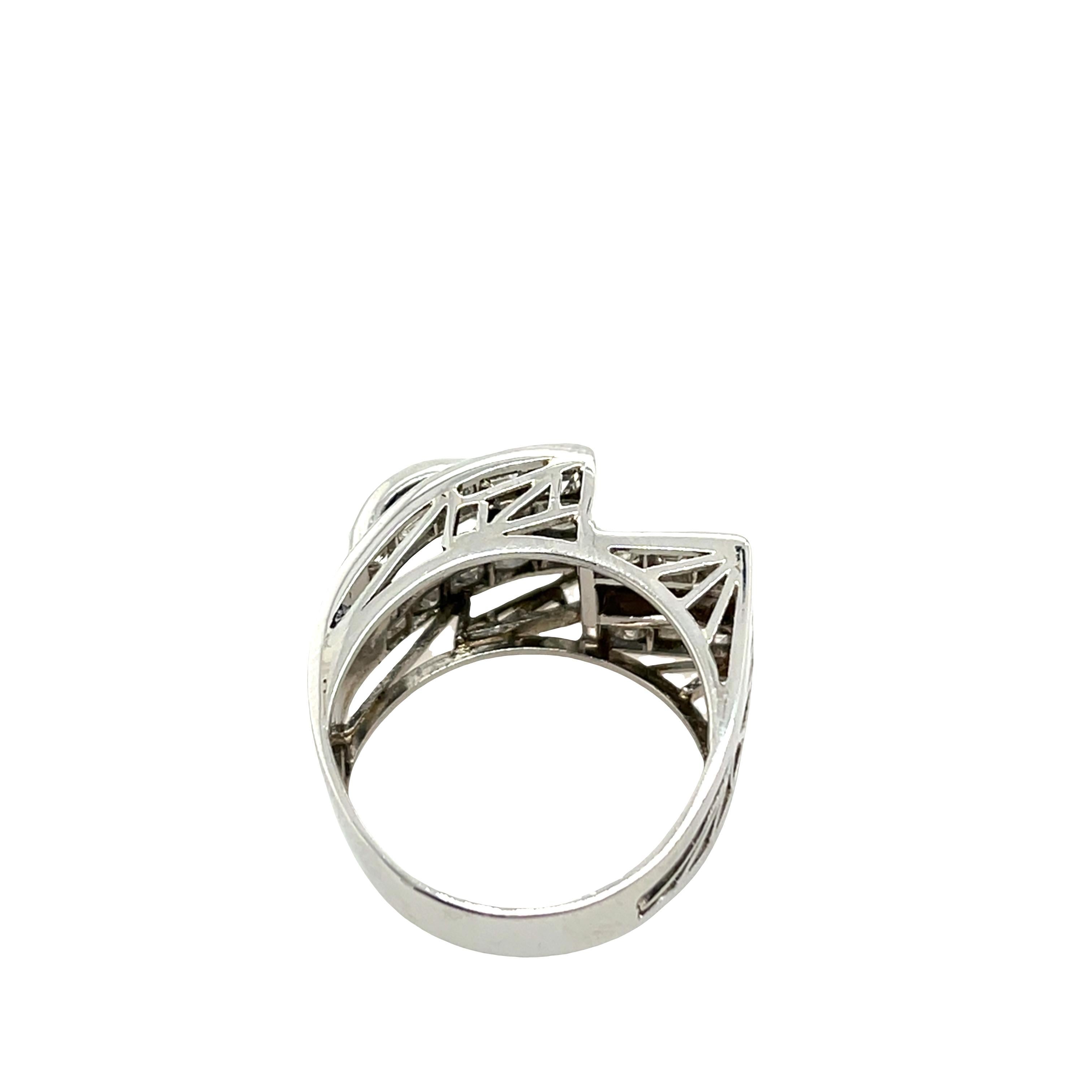 Asscher Cut Diamond Dress Ring Set with 2.50ct Natural Diamonds in Platinum For Sale