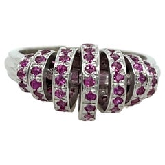 Diamond Dress Ring Set With Pink Sapphires