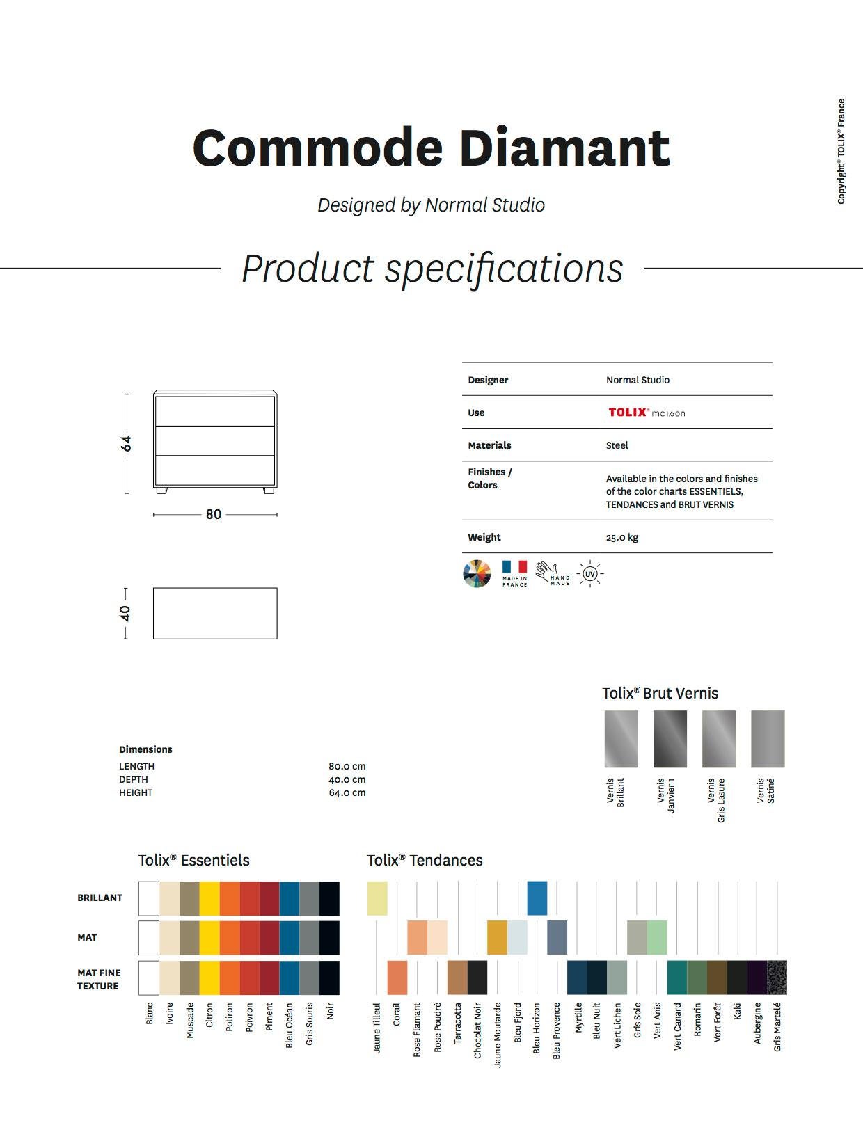 Modern Diamond Dresser in Pop Colors by Normal Studio and Tolix For Sale