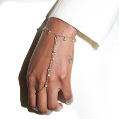 Diamond Drift 14K Gold-gefüllte Handkette mit kaskadierenden Kristalltropfen