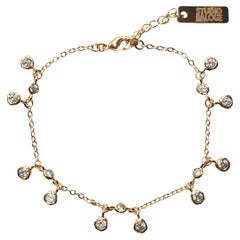 Diamond Drift Bezel-Set Crystal Cluster Bracelet in 14K Gold-Filled