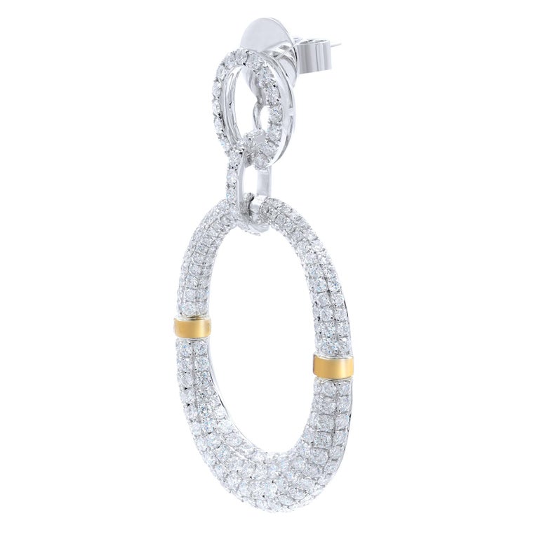 Diamond Drop Chandelier Pave Encrusted Party Earrings 6.25cts in 18K