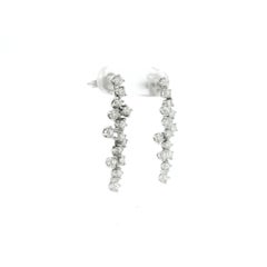 Diamanttropfen-Ohrringe 1,38 Karat aus 18 Karat Weißgold