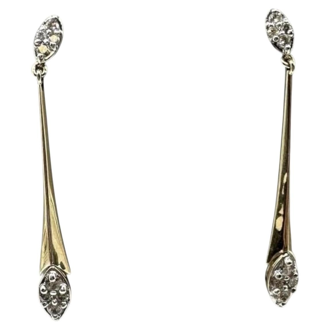 Diamond Drop Earrings 14K Yellow Gold 0.50ctw HI SI Push Backs New