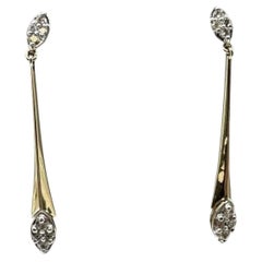 Diamond Drop Earrings 14K Yellow Gold 0.50ctw HI SI Push Backs New