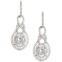 Diamond Drop Earrings, 1.69 Carat