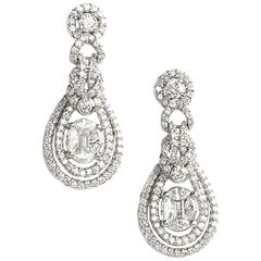 Diamond Drop Earrings, 1.85 Carat