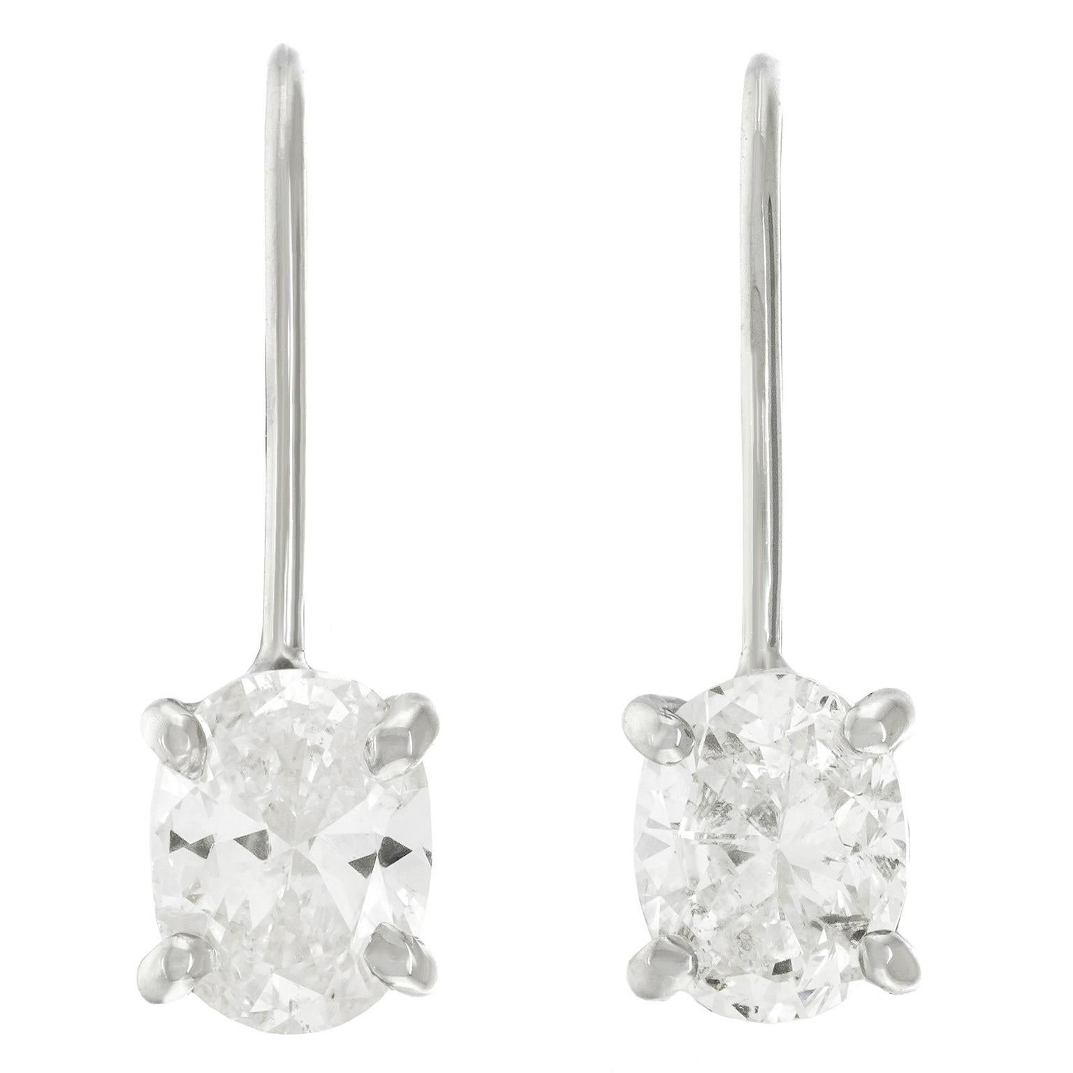 Victorian Diamond Drop Earrings 18k For Sale