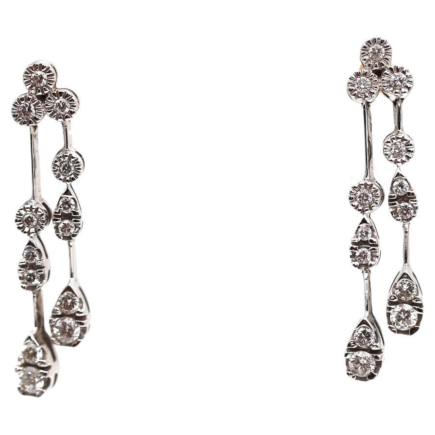 Orecchini con diamanti in oro bianco 18 carati, 2000