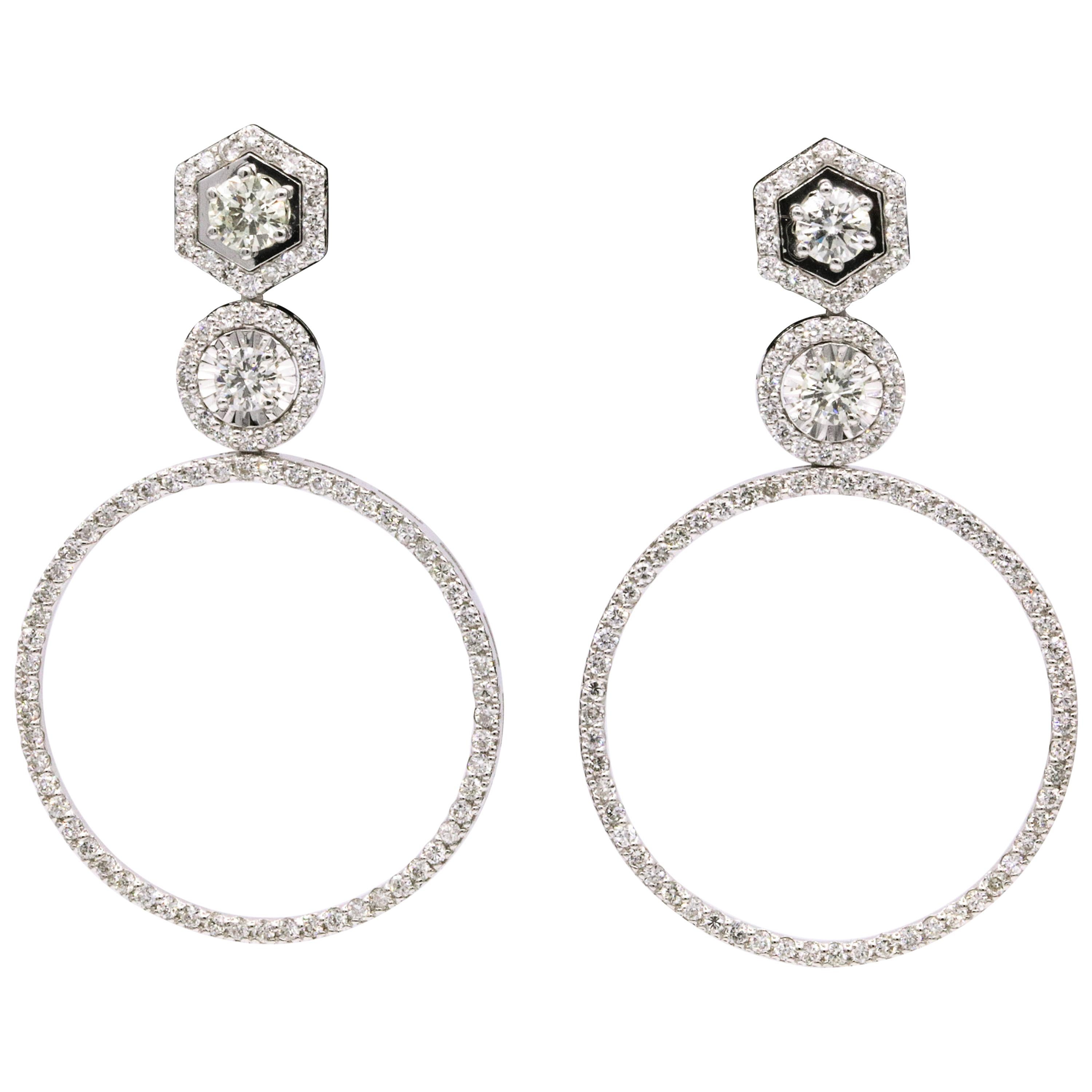 Diamond Drop Earrings 2.52 Carat