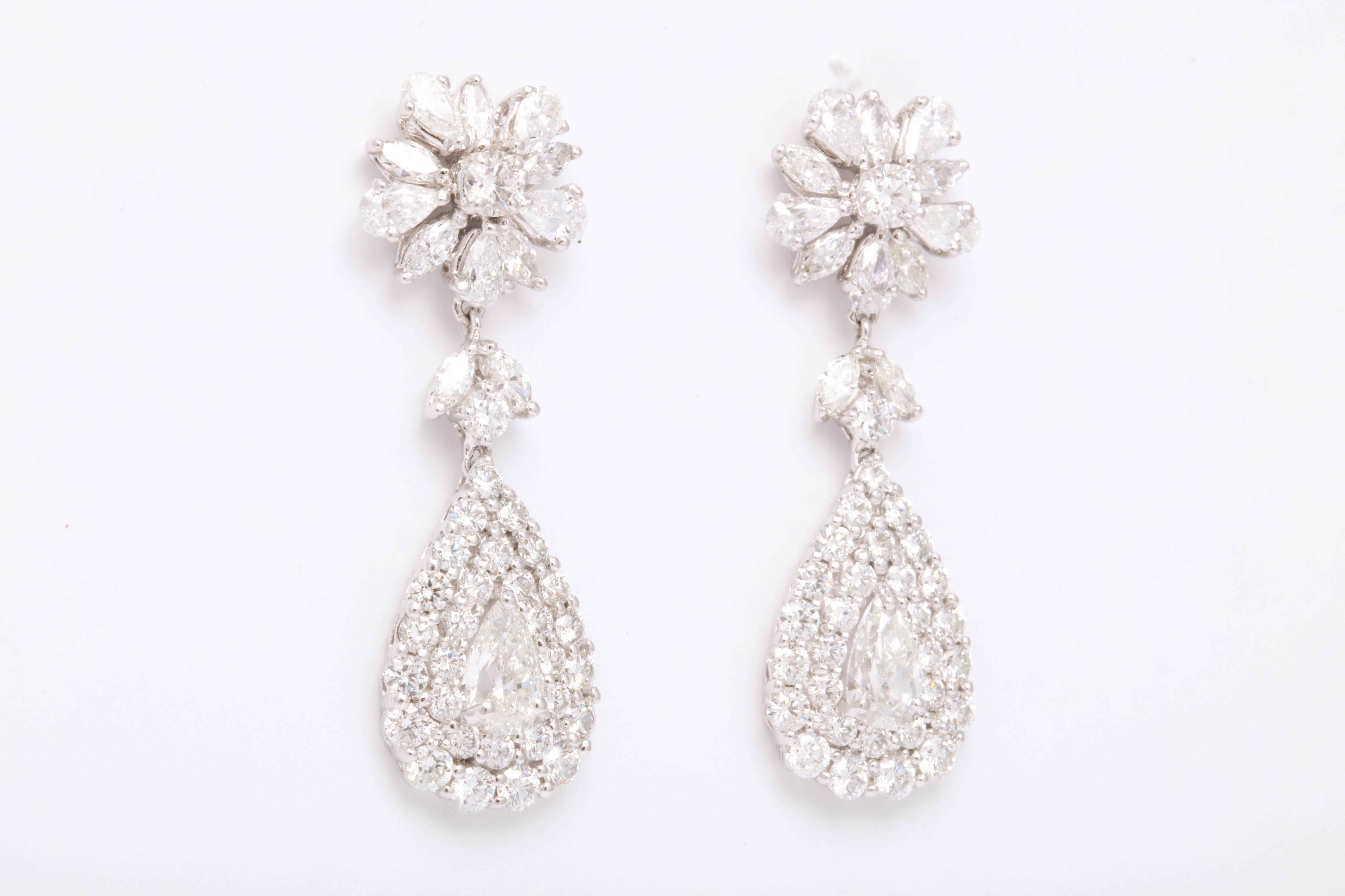 Women's or Men's Diamond Drop Earrings