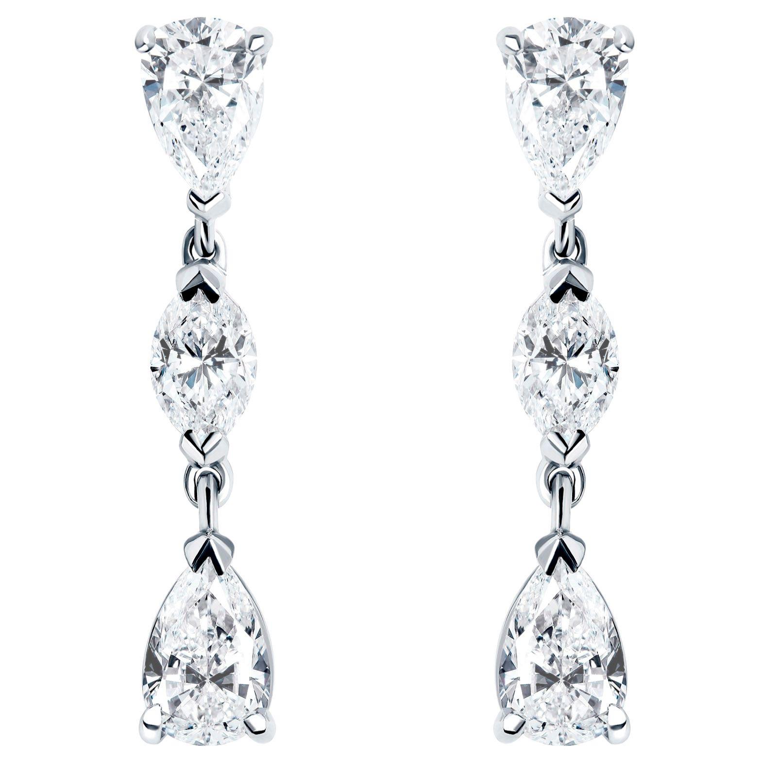 Marquise Cut Diamond Drop Earrings