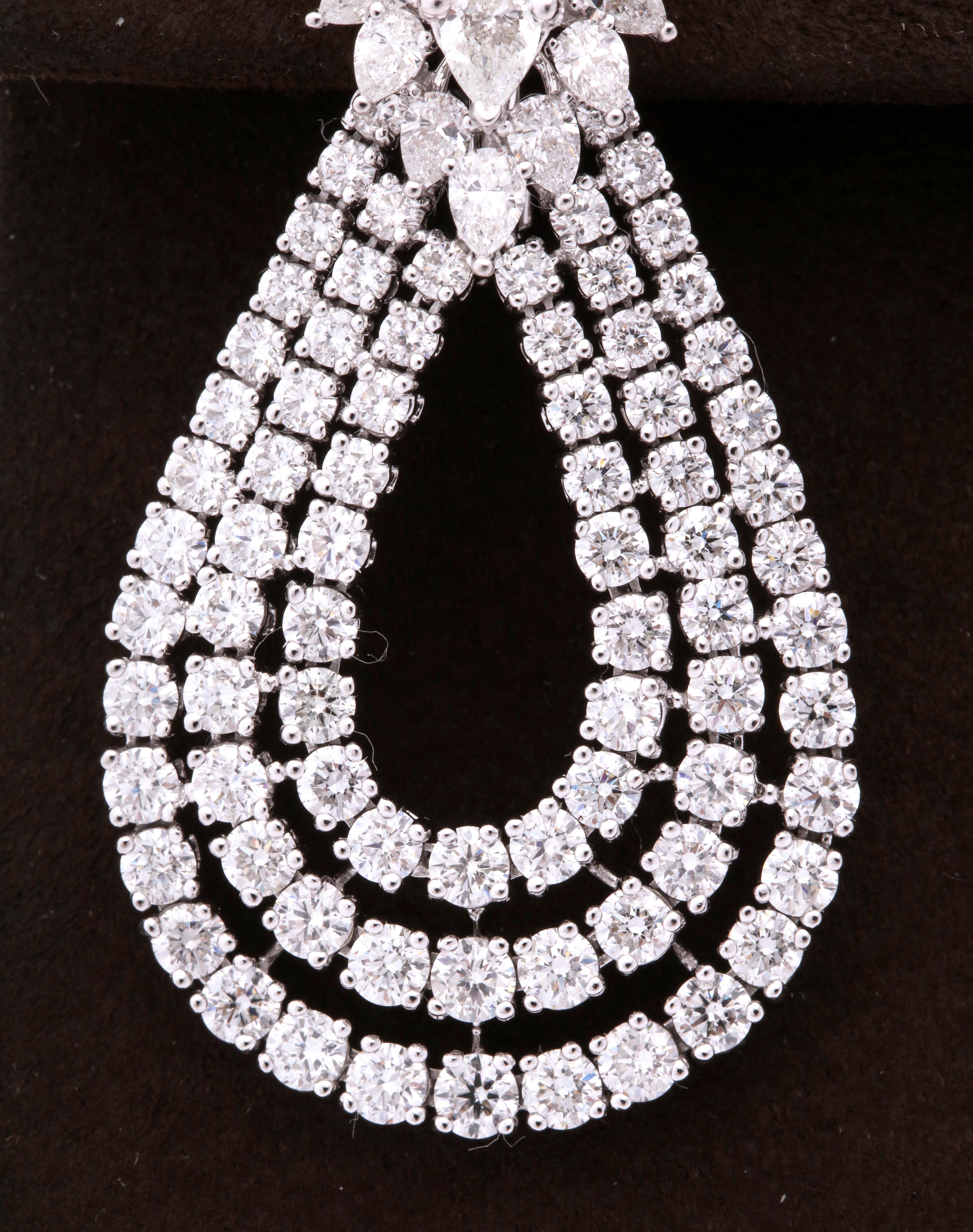 Women's or Men's Diamond Drop Earrings For Sale