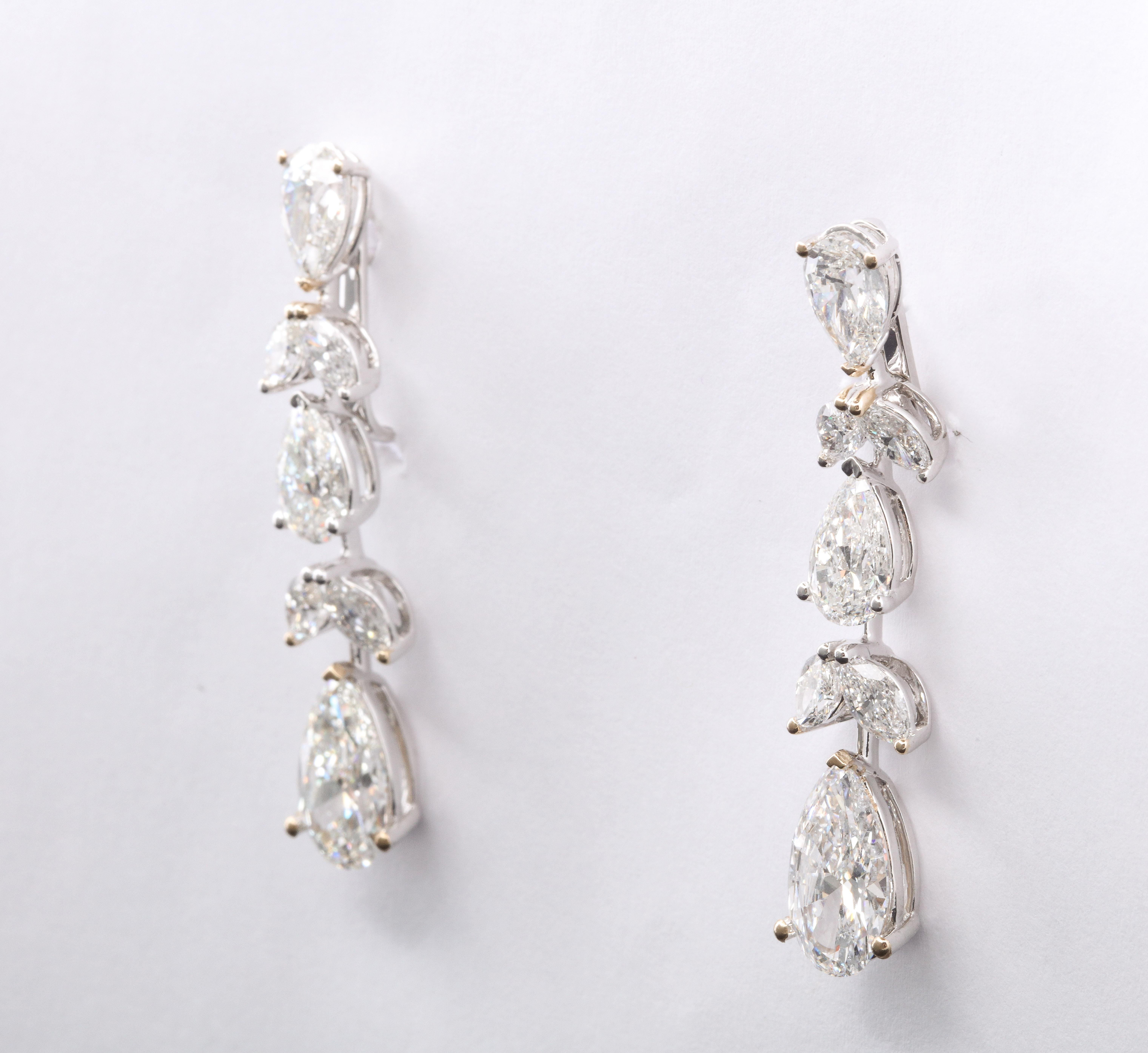 Women's or Men's Diamond Drop Earrings For Sale