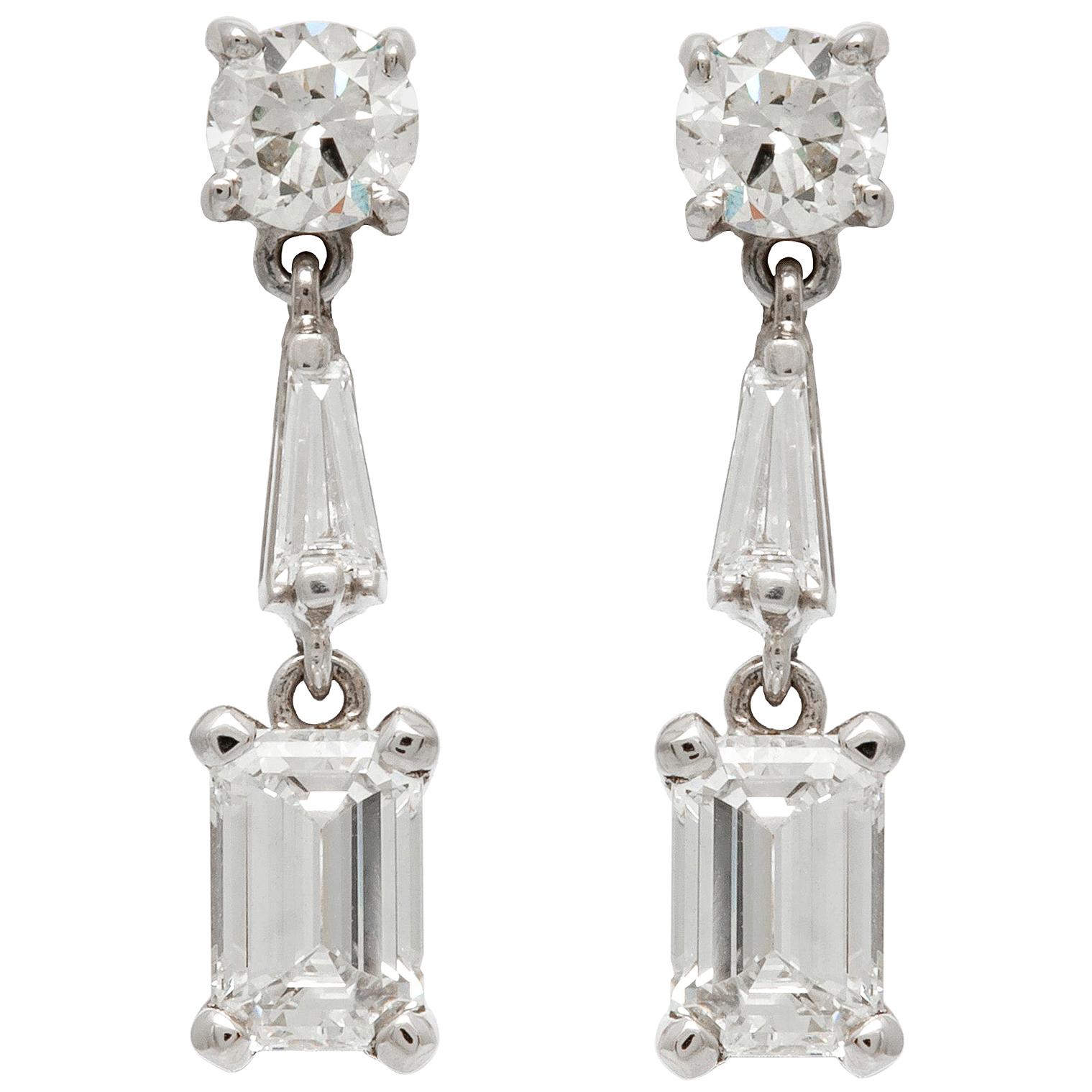 Diamond Drop Earrings For Sale