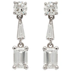 Vintage Diamond Drop Earrings