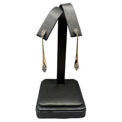 Diamond Drop Earrings in 14kt Yellow Gold - 0.50ctw HI SI, Push Backs, New