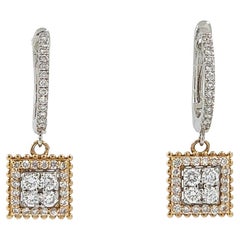 0.73Ct Diamond Drop Earrings in 18 Karat White Gold