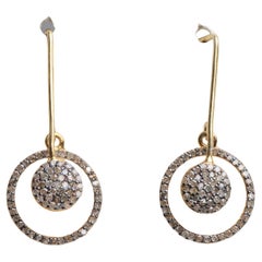 Diamond Drop Earrings in Pave` Setting
