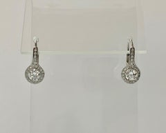 Diamant-Tropfen-Ohrringe aus Platin