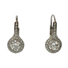 Diamond Drop Earrings in Platinum