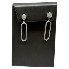 Diamond Drop Earrings in Sterling Silver - 0.50ctw Diamonds, Push Backs, New