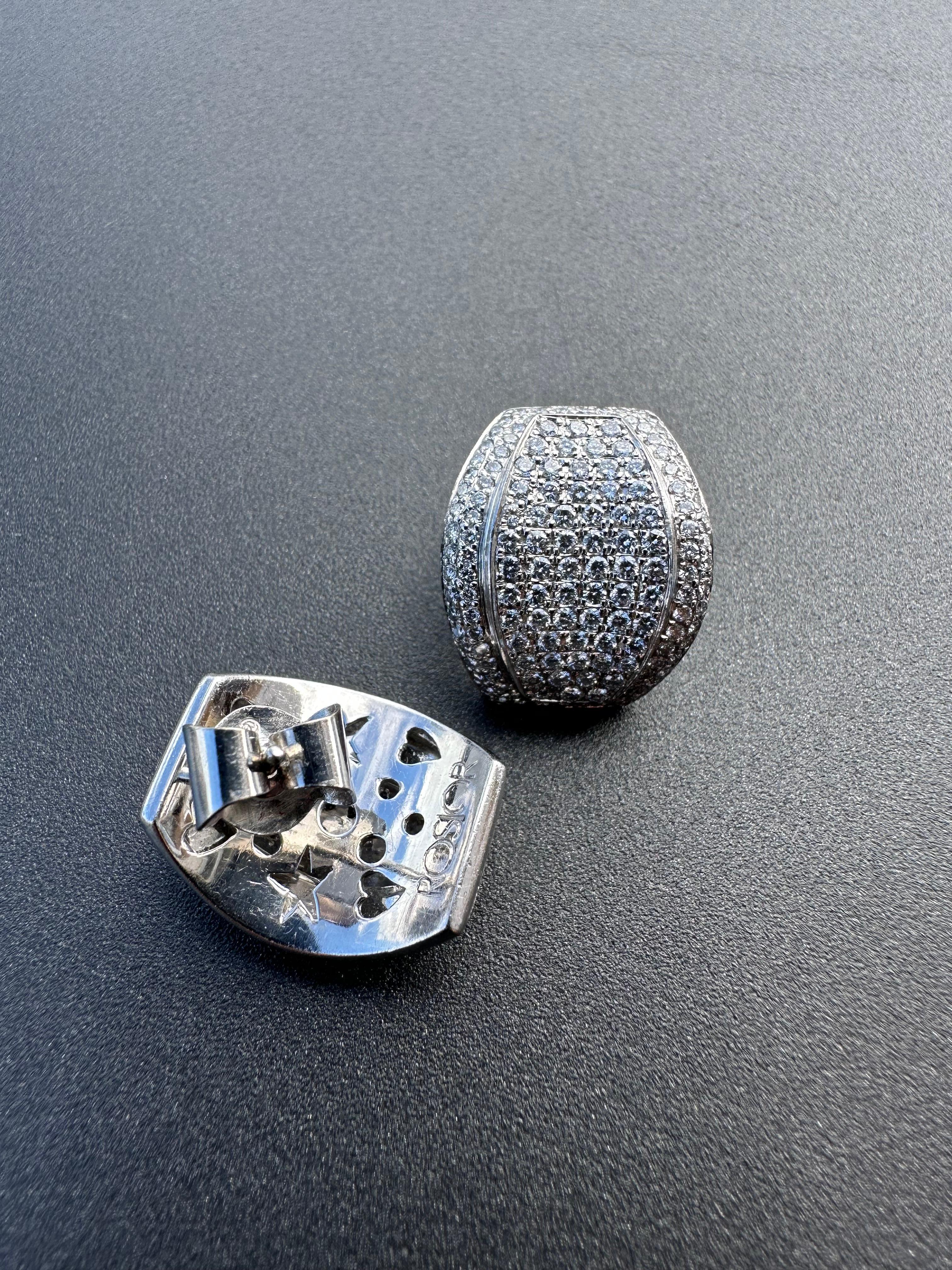 Diamanttropfen-Ohrringe aus Platin im Angebot 1