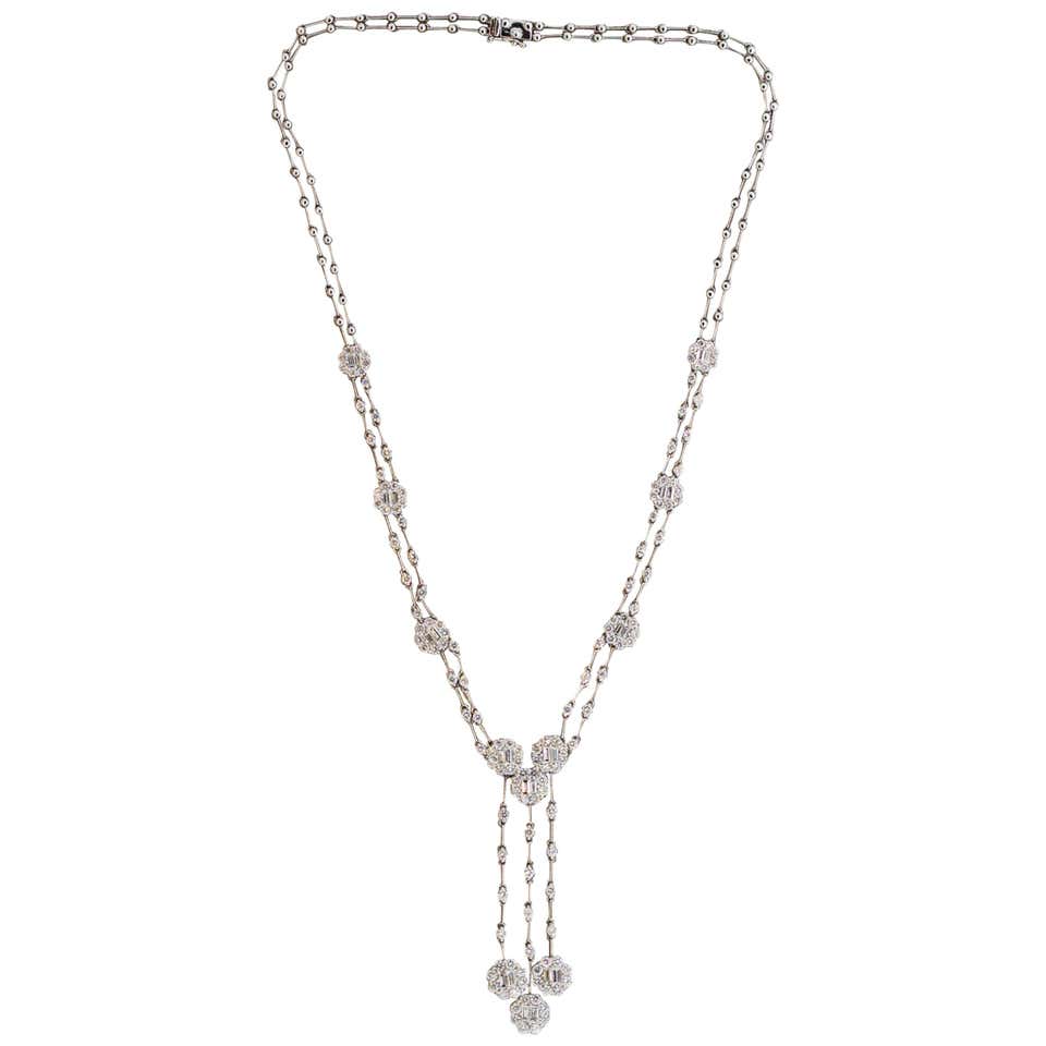 Cartier Double Strand Pearl Diamond White Gold Dolphin Necklace at ...
