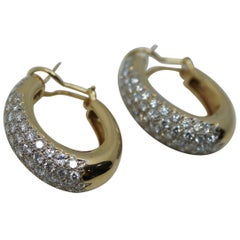 Diamond Drop Hoop Earrings 4.64 Carats