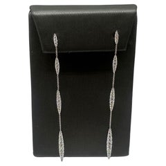 Diamond Drop Link Earrings in 18kt White Gold - 1.50ctw FG VS Round Diamonds