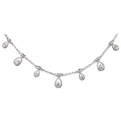 Diamond Drop Necklace 1.10 Carat White Gold