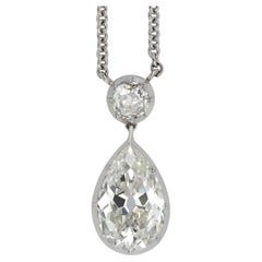 Vintage Diamond drop necklace, circa 1920.