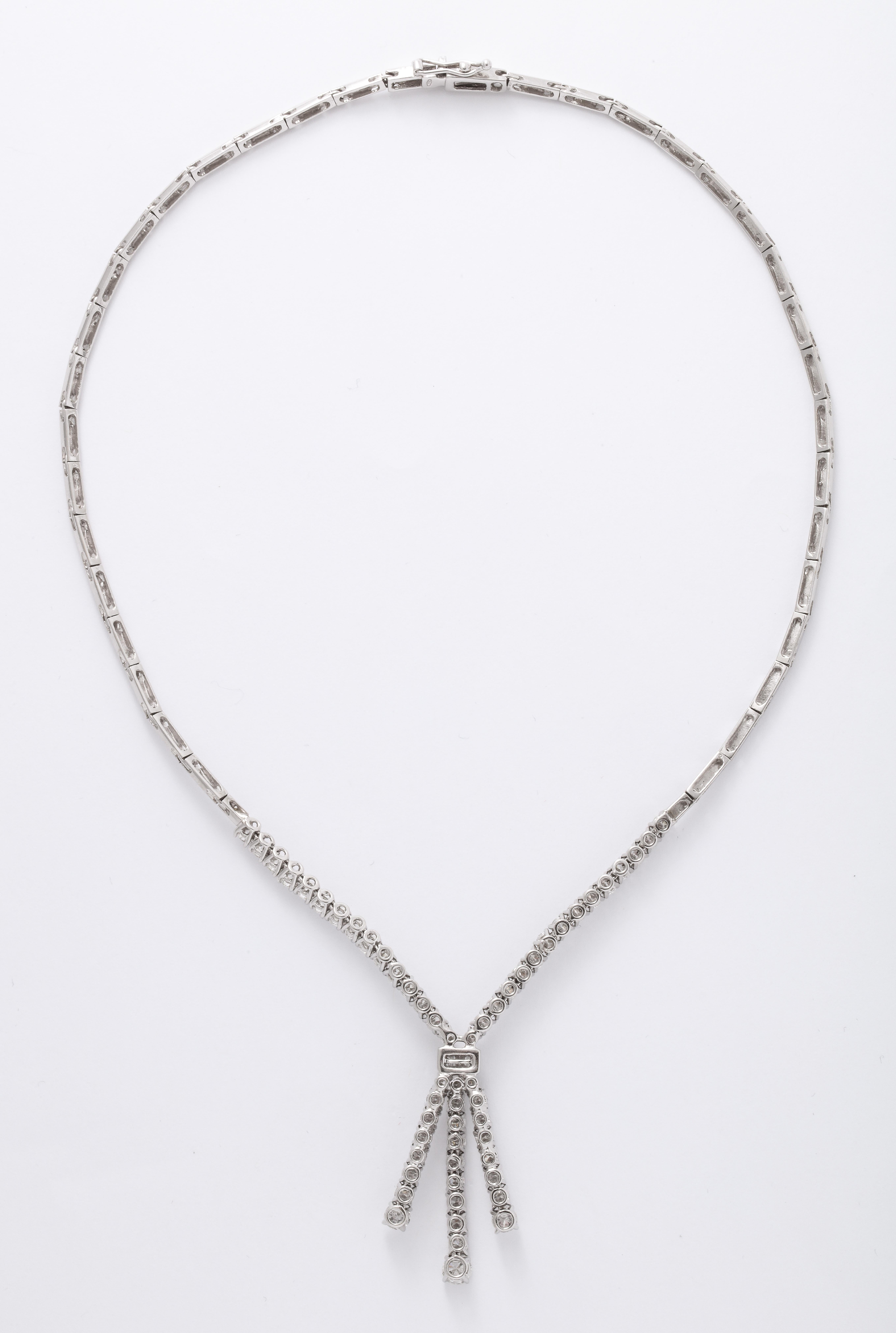 Women's or Men's Diamond Drop Necklace For Sale