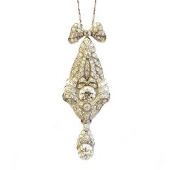 Circa 1915 Diamond Platinum Drop Pendant