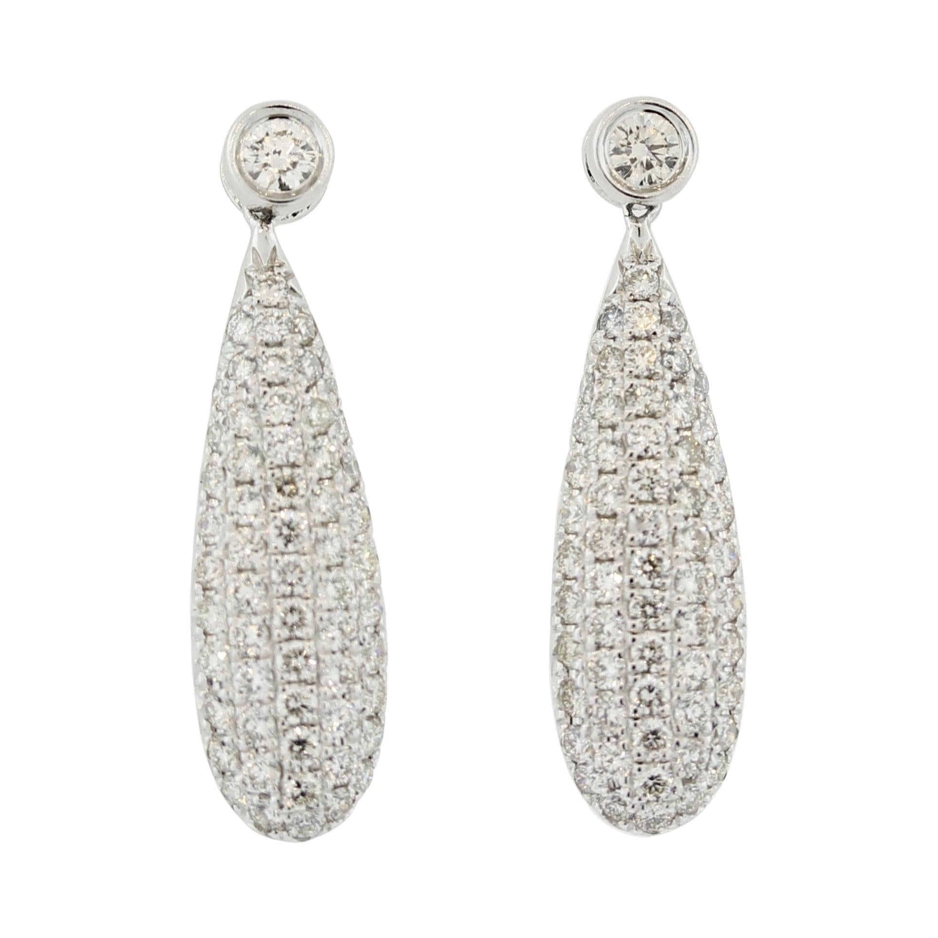 Diamond “Drop-Shape” Gold Drop Earrings