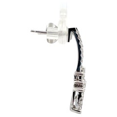 Diamond Drop Square Earrings 2 Carats 18 Karat White Gold 4 Grams