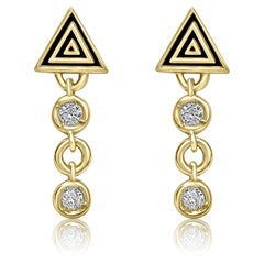 Diamond Drop Triangle Earrings
