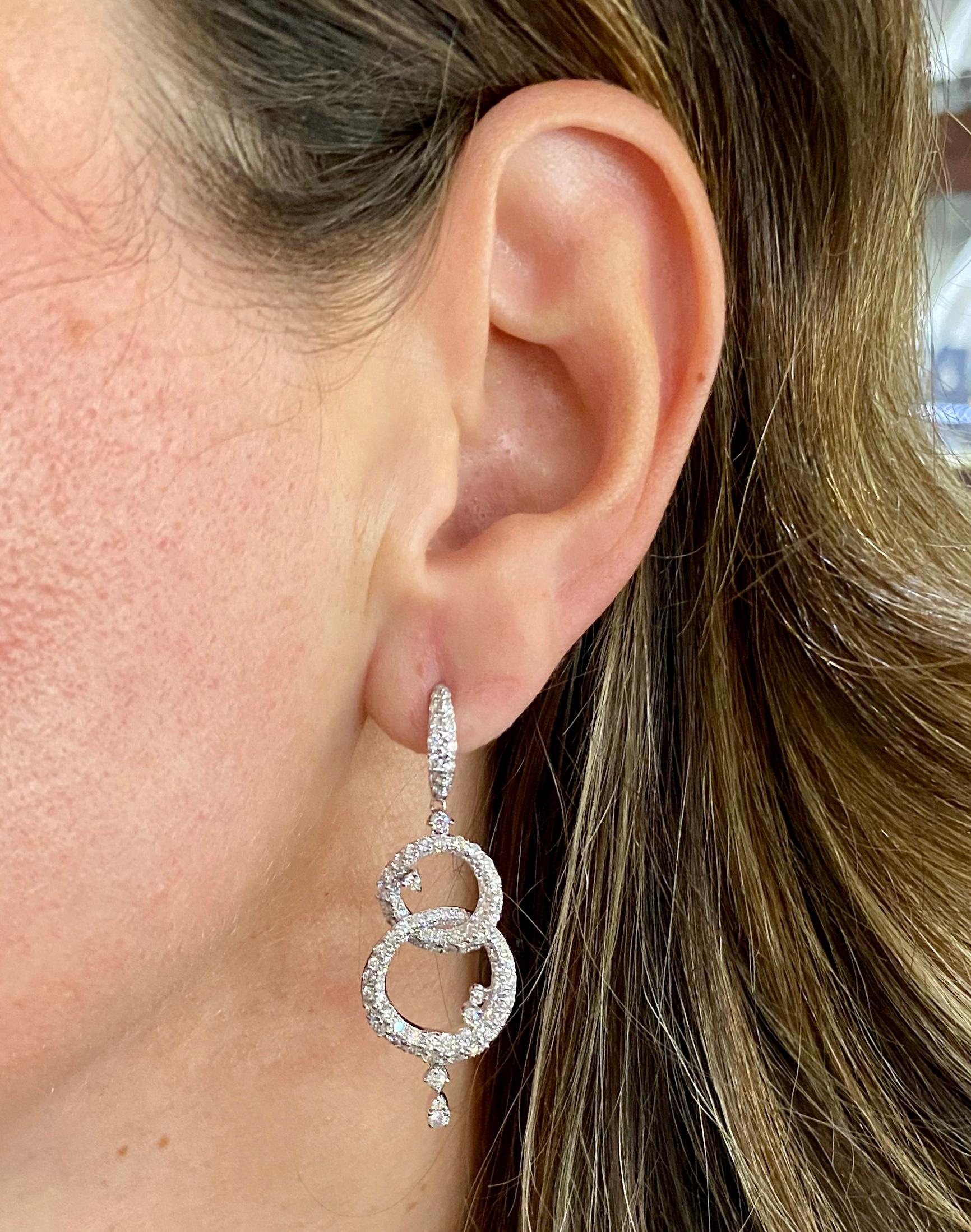 Women's Diamond Drop White Gold Earrings by Casato