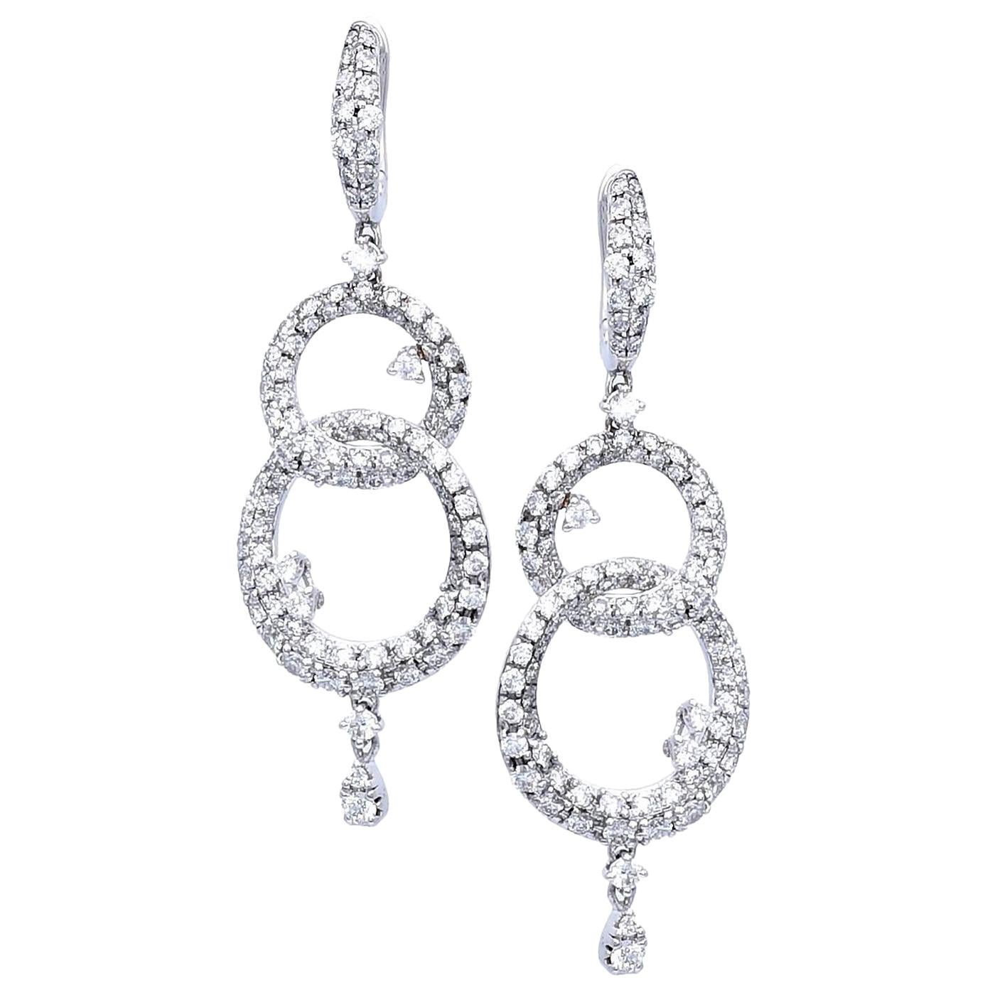 Diamond Drop White Gold Earrings by Casato