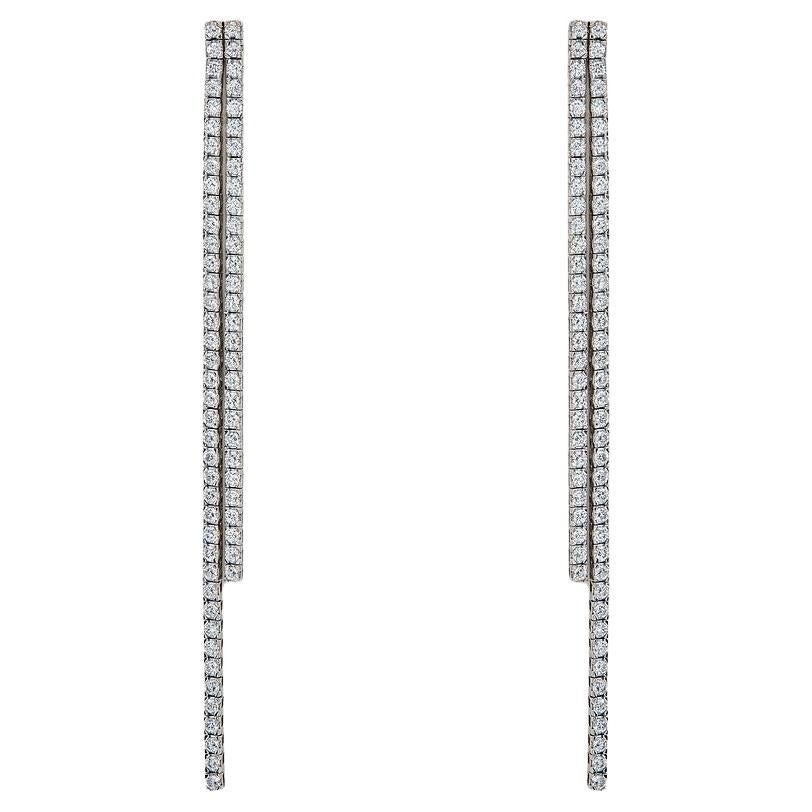 Diamond Drop White Gold Earrings For Sale