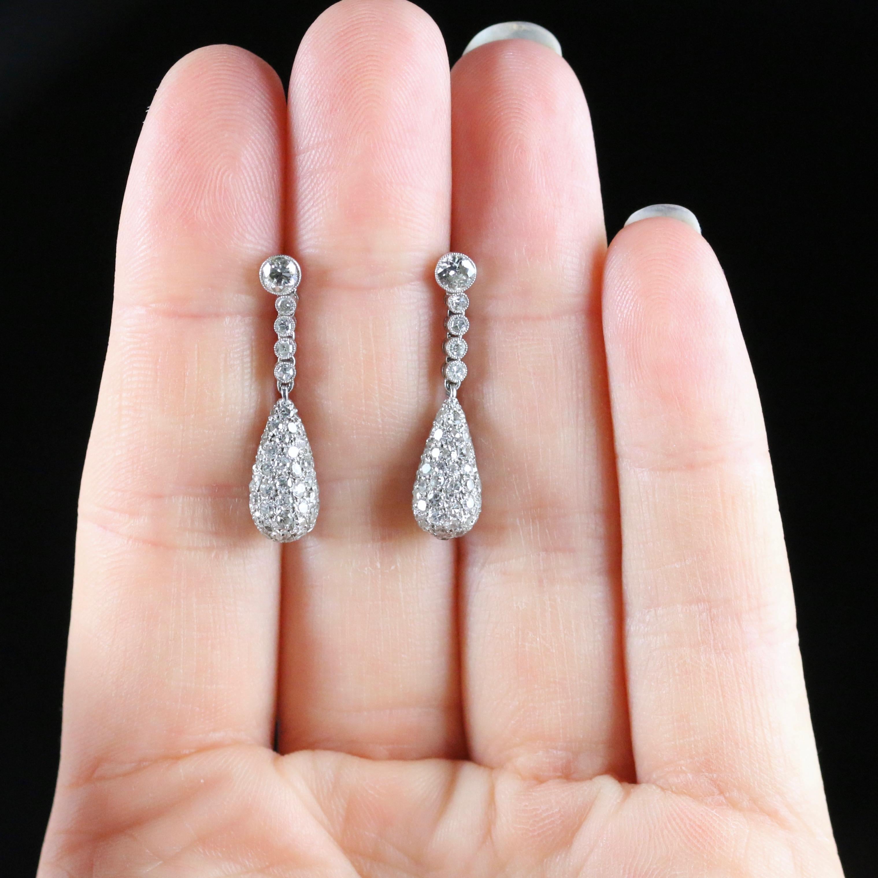  Diamond Dropper Earrings 18 Carat White Gold 1