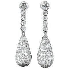  Diamond Dropper Earrings 18 Carat White Gold